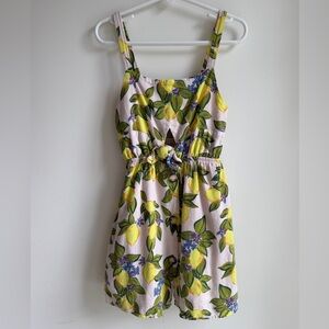 Zara Girls Lemon Print Dress with Tie Waist